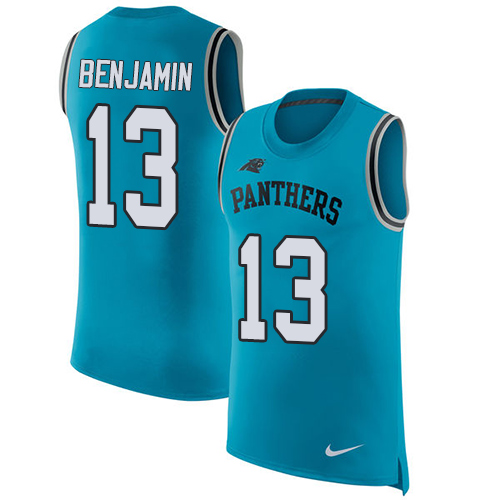 Nike Panthers #13 Kelvin Benjamin Blue Alternate Men's Stitched NFL Limited Rush Tank Top Jersey